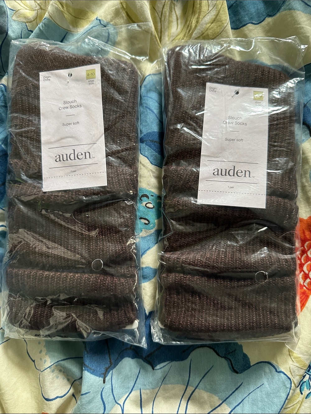 Auden Brown Slouch Crew Socks - Pack of 2